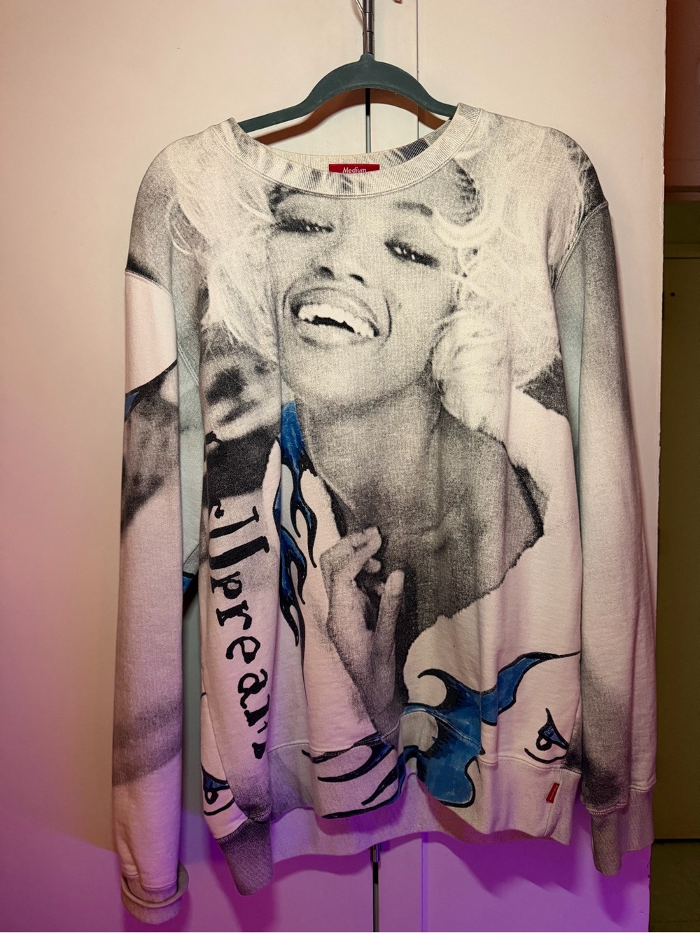 Supreme Naomi Graphic Sweatshirt - White with Blue Accents